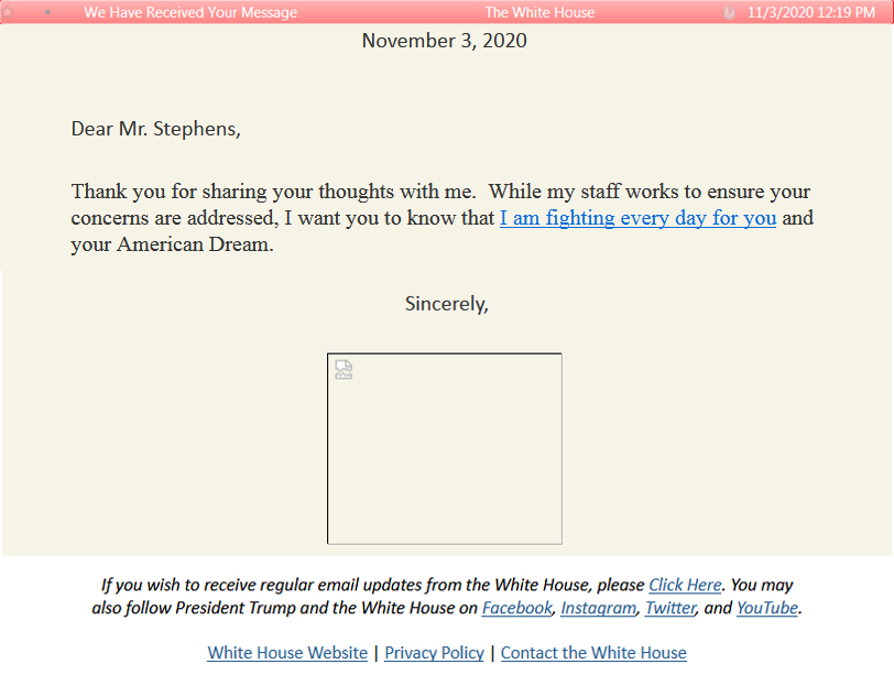 Trump Administration Whitehouse Spam - Part 2